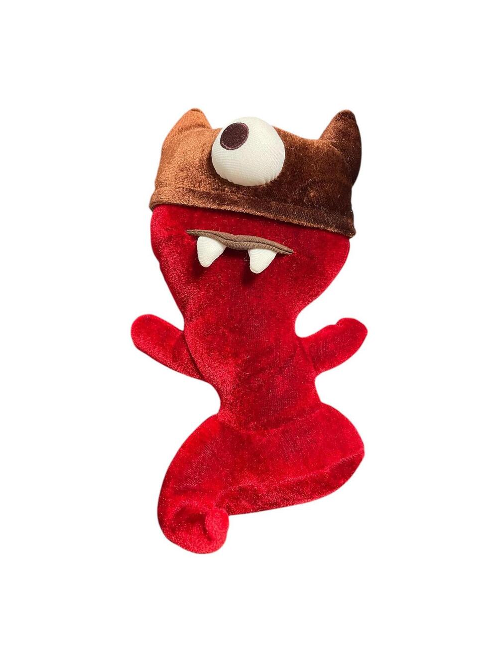 The Starbucks Coffee Company Red and Brown Plush One Eyed Monster 2006